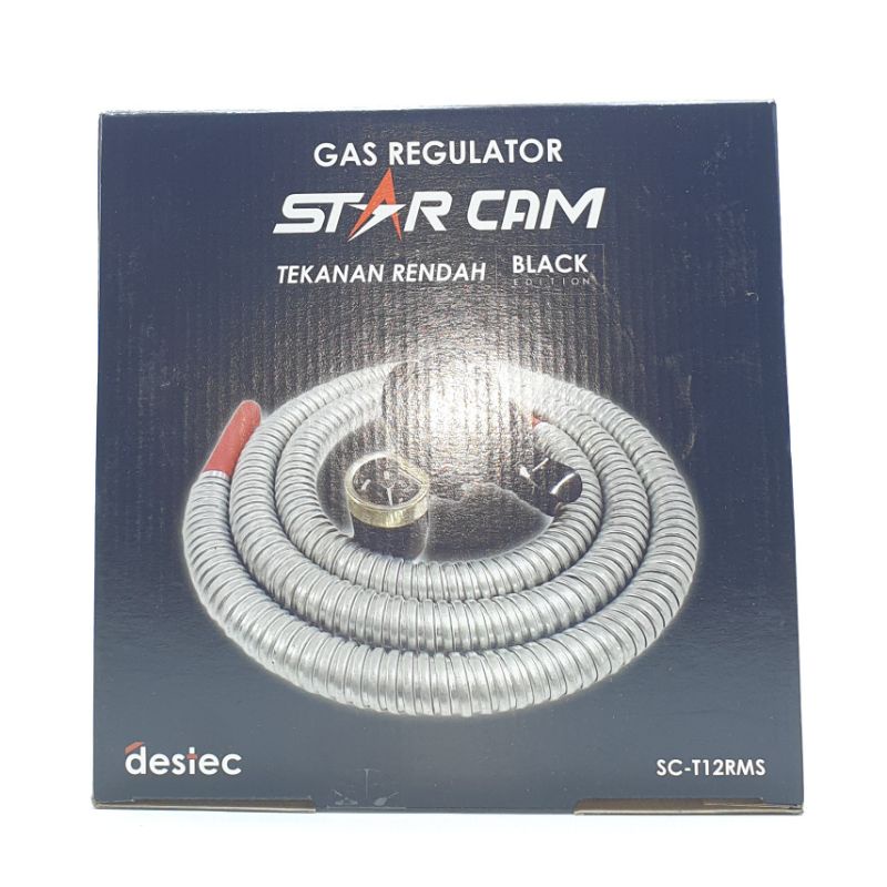 Paket Starcam SC-T12RMS Regulator Kompor Gas Meter + Selang Gas Aluminium