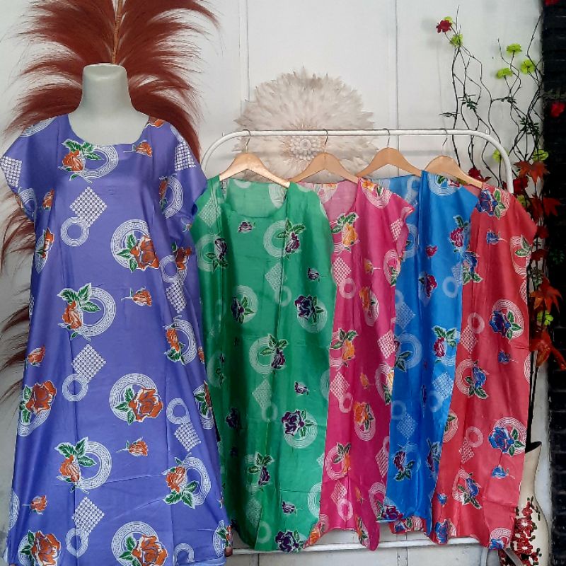Daster Midi Jumbo Adem Ecer Grosir bs pilih motif murah bali karakter bunga ibu panjang hamil ld 120-MOTIF MJX
