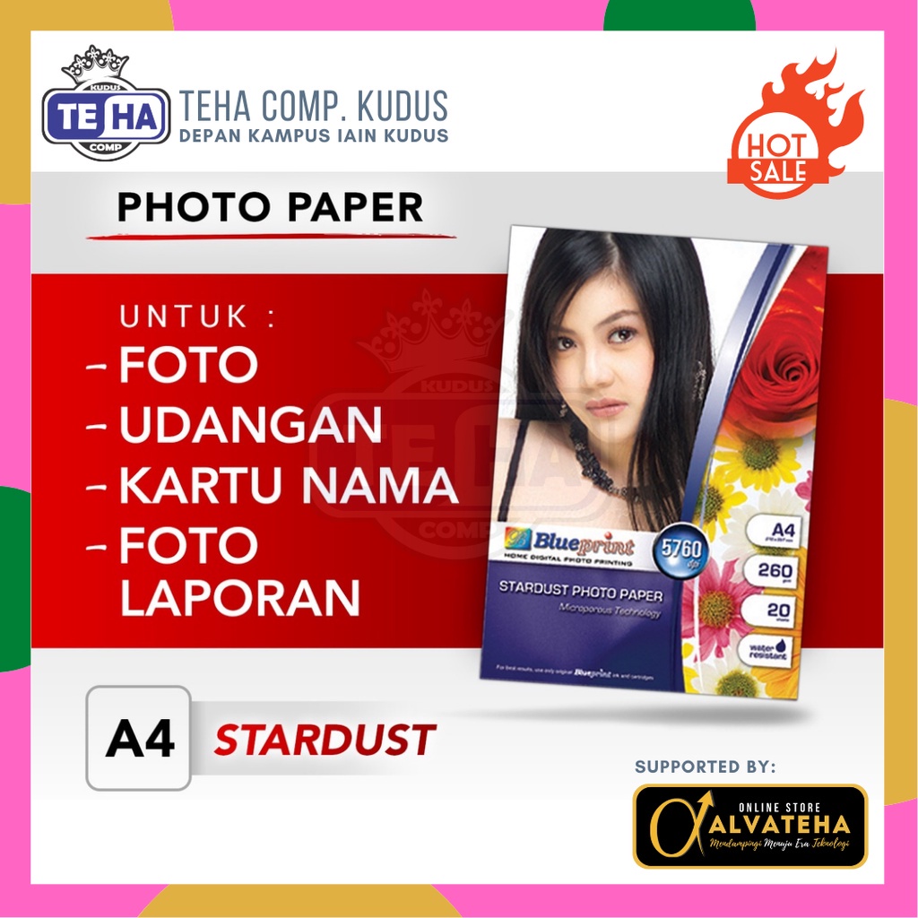 

Kertas Foto Kulit Jeruk Stardust Photo Paper BLUEPRINT A4 260Gsm Silky - Matte