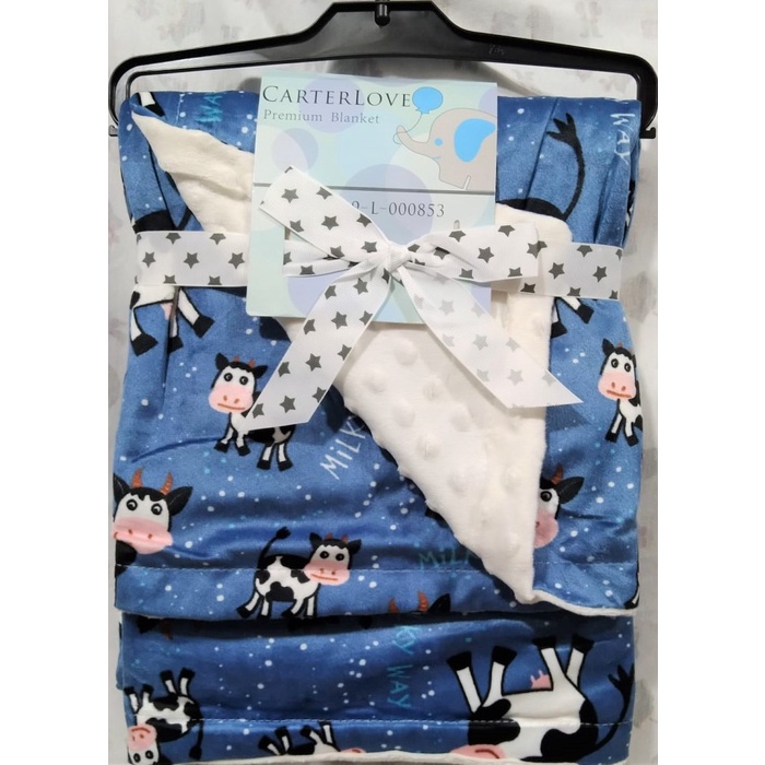 Selimut Dewasa Selimut Bayi JUMBO Double Fleece BUBBLE Print PREMIUM 120x75cm - Sapi B(I7Q0) Selimut