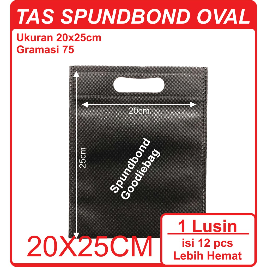 

Kodi Goodie Bag Spunbond Oval Warna HITAM 20cm x 25cm / Tas Souvenir