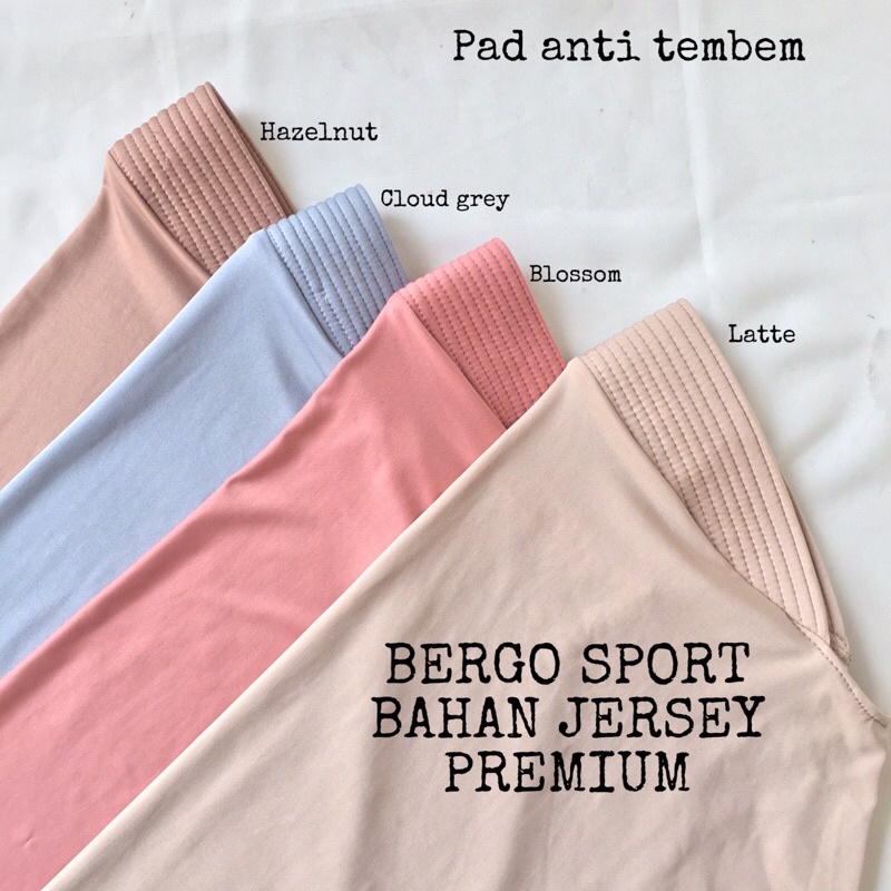 1 Lusin Kerudung hijab bergo sport bahan jersey premium ukuran M Lusinan Kodian