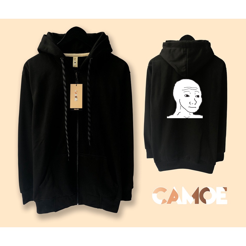 Jaket Hoodie Zipper Crypto meme Wojak
