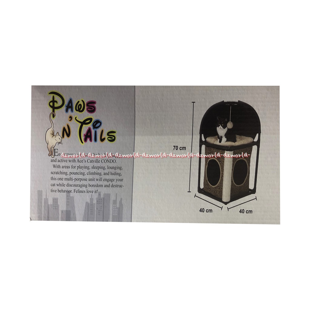 Paws N Tails Cats Box Tempat Kandang Kucing Anjing 40 x 40 x 70 cm