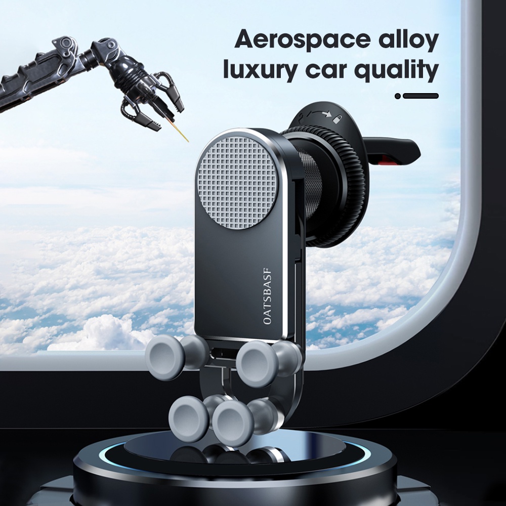 Car Holder Air Vent Adujstable Untuk iPhone Samsung Galaxy Z Lipat 3 Z Lipat2 Samsung S21 Xiaomi Tablet Phone Stand Gravity Telepon Mobil Logam Tertentu Foldable Air Outlet GPS