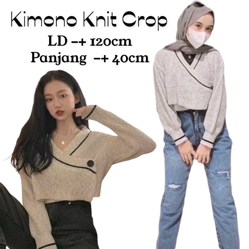 ATASAN RAJUT CARDI KIMINO CROP