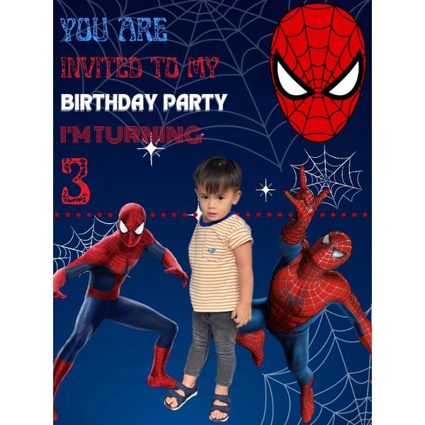 Undangan ulang tahun tema spiderman
