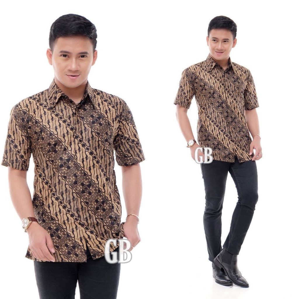 Pakaian Batik Formal Kasual Pria Keren Premium / Baju Batik Seragaman Resepsi Nikahan Pria Kekinian-I