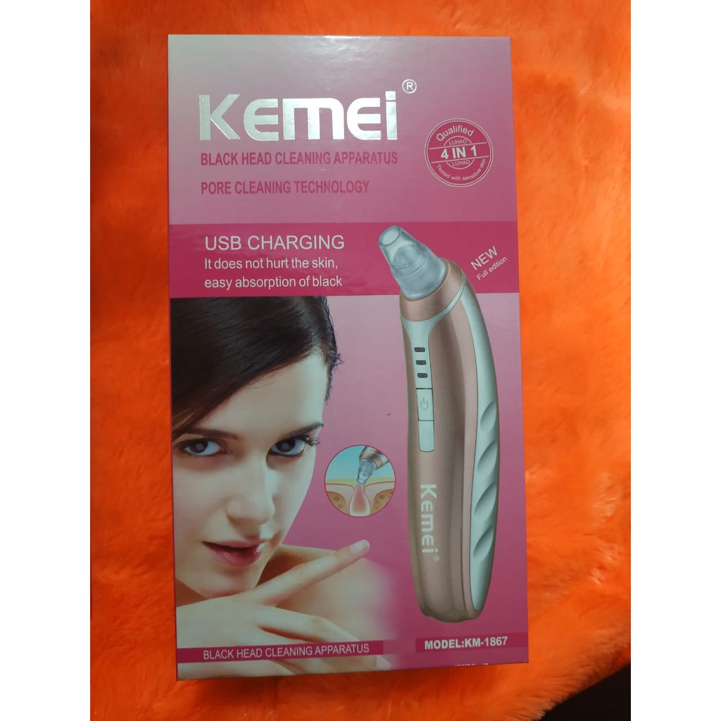 Kemei KM-1867 Electric Portable Removal Blackhead komedo Suction Facial Pore Cleaner