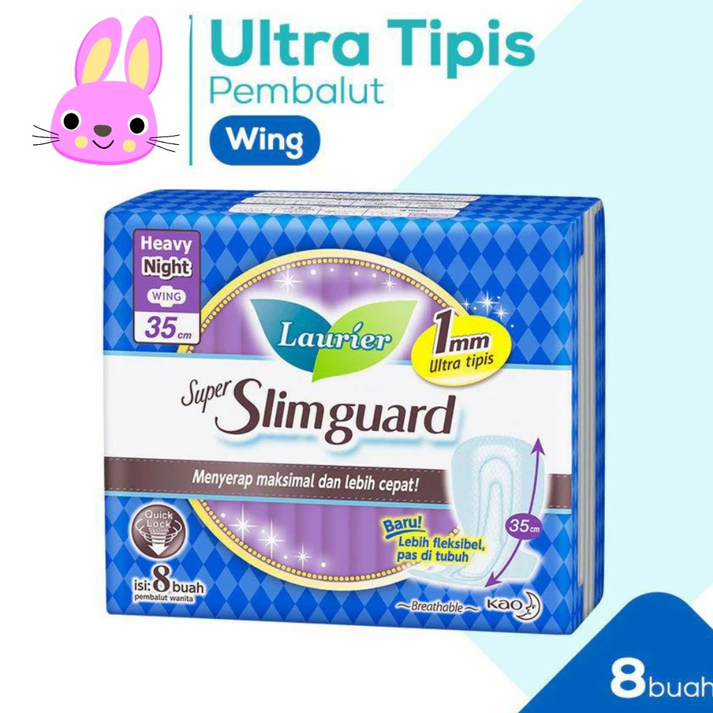 Laurier SlimGuard Night ( Wing 35CM isi 8 Buah pembalut malam untuk wanita ) (no.17)