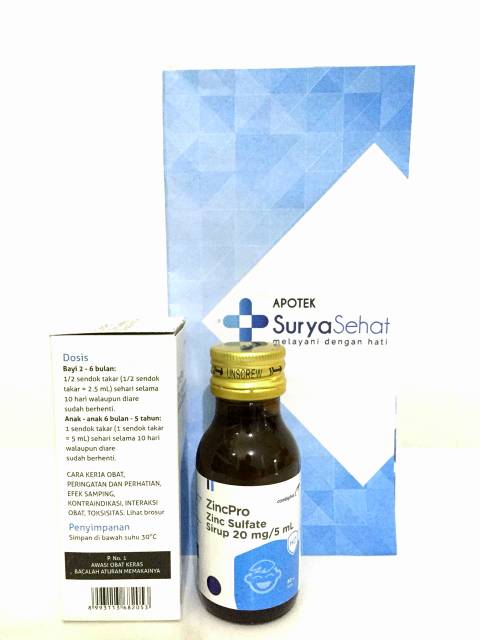 ZincPro Drops 15ml atau Sirup 60 ml Pelengkap Obat Diare Anak dibwh 5 tahun