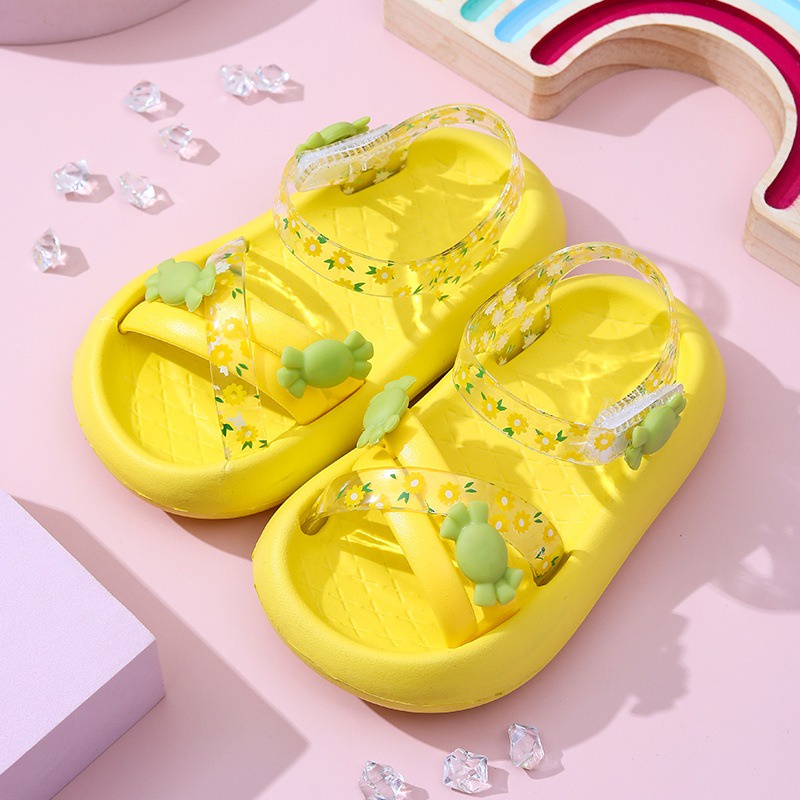 SH2245 GLORYKIDZ Sepatu sendal anak jelly transparan sol tinggi bunga permen candie floweri cute lucu size 14 - 19 untuk anak 1 sd 6 tahun