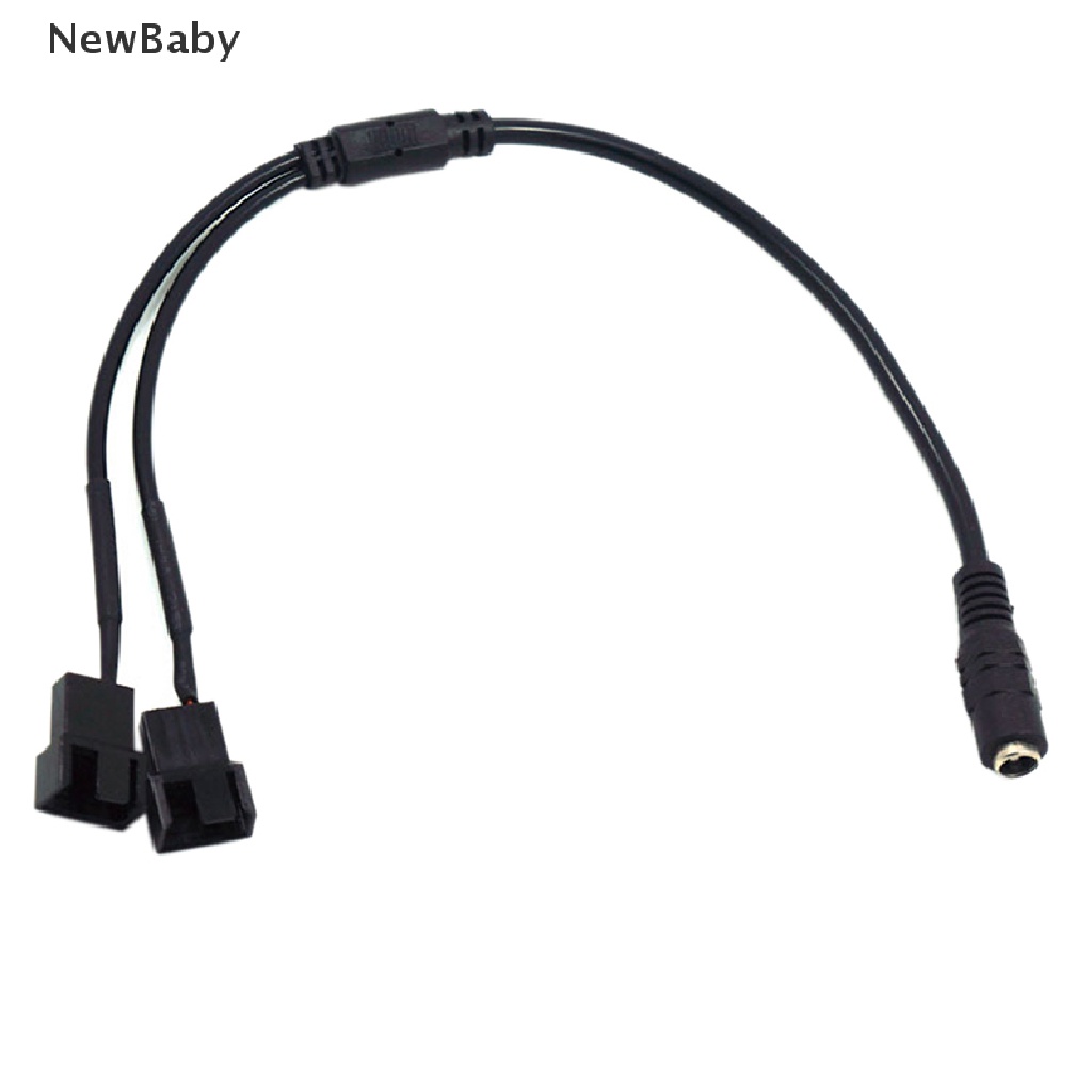 NewBaby DC 5521 to 4Pin PWM 4 Pin 2 Way Computer PC Router Fan Power Adapter Cable 12V ID