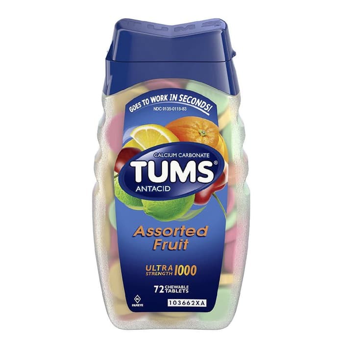 TUMS ANTACID 1000 Assorted Fruit ( 72 Tablets ) / Obat Maag