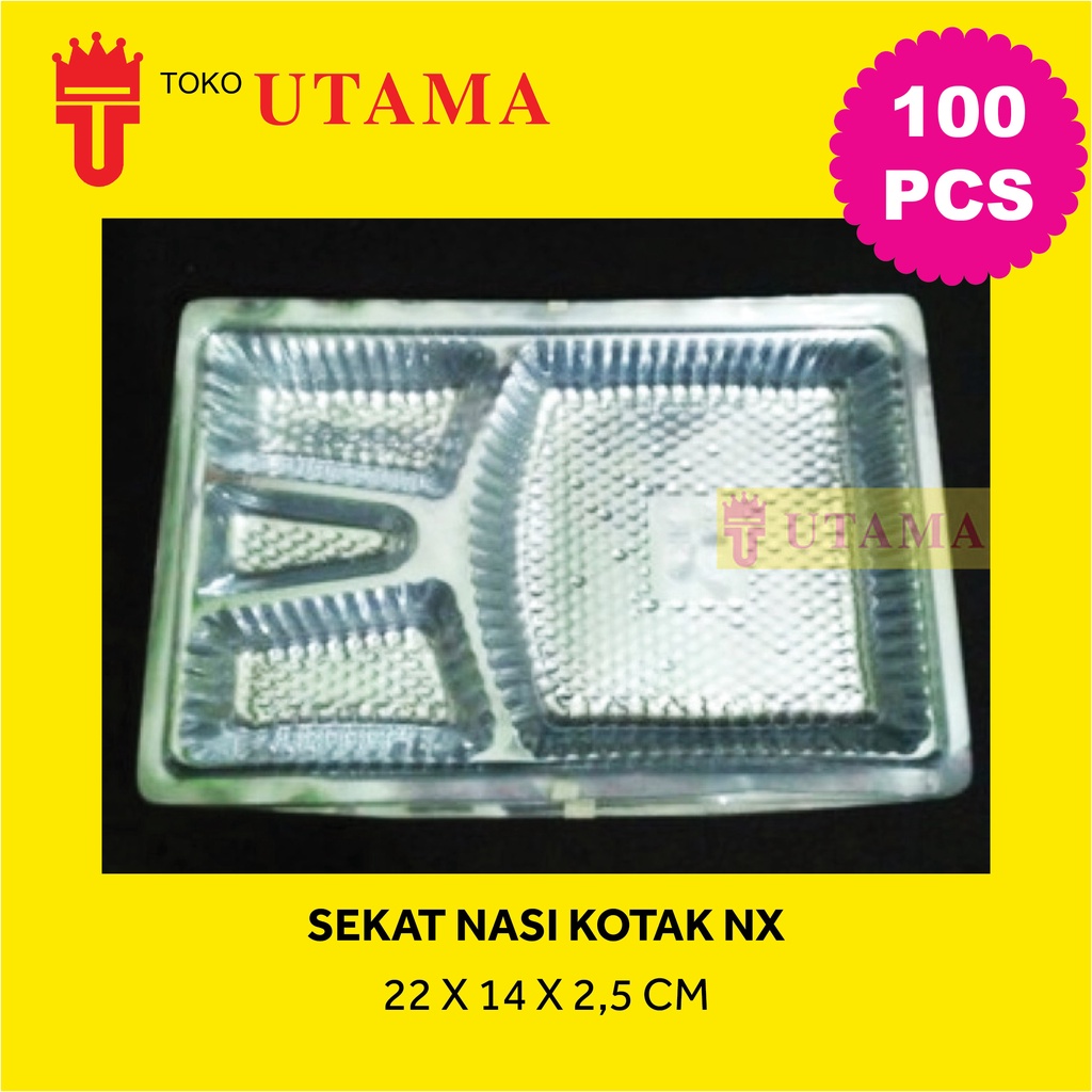 

(100pcs) Mika Sekat Nasi Kotak NX (isi 4)