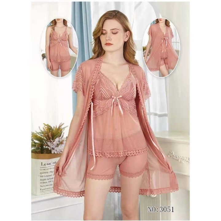vz lingerie - SETELAN LINGERIE KIMONO 15 BAJU TIDUR SEXY TRANSPARAN
