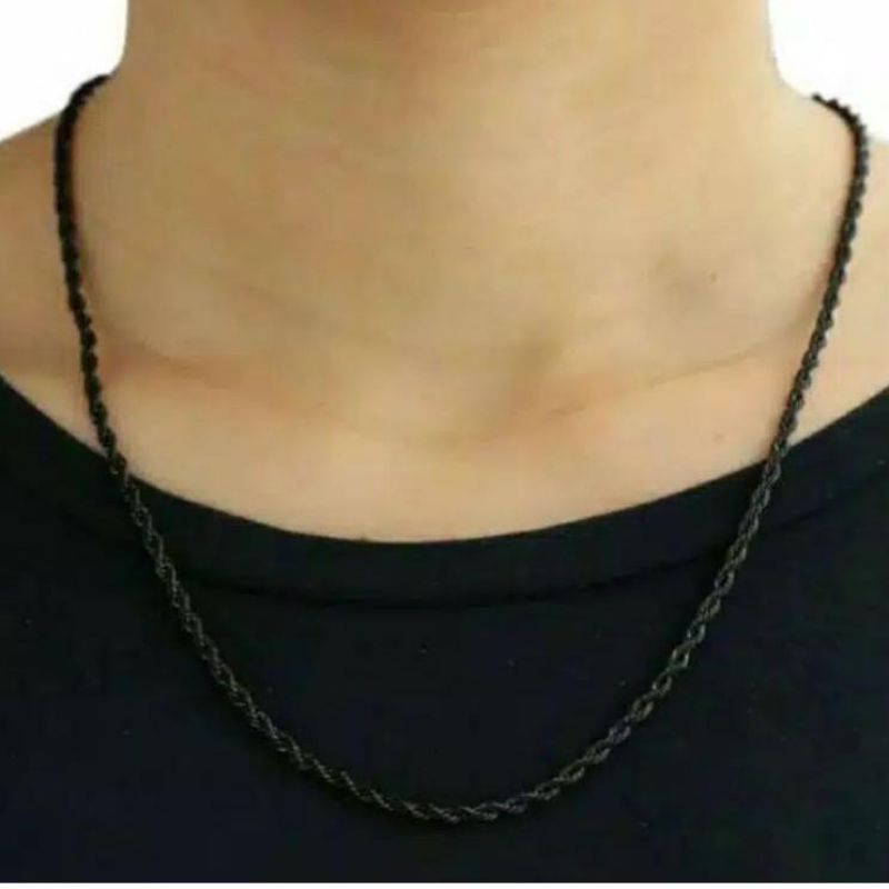 Kalung Tambang Hitam Pria dan Wanita