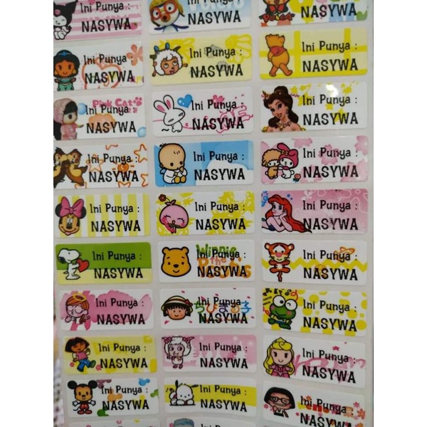 

Sticker Nama Label Nama Waterproof anti air motif anak cewek Girl