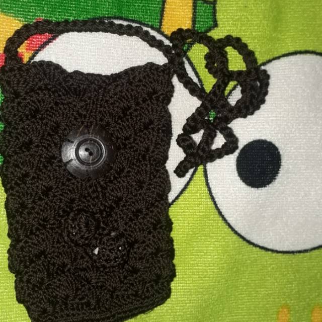 Tas hp tali panjang kancing batok rajut