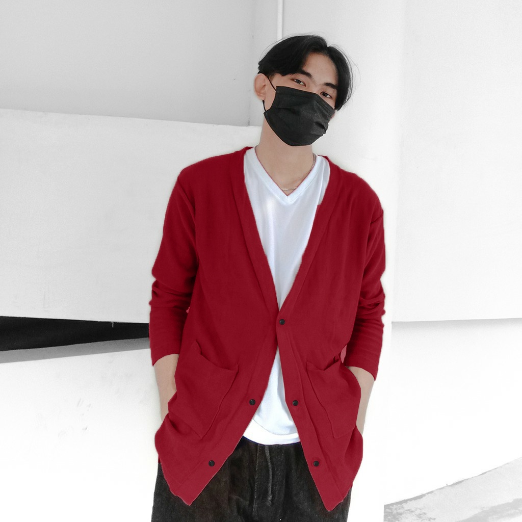 Kardigan pria FAHRY OUTHER kardigan Bahan Tebal Dan Lembut Outer Murah L fit XL GMK