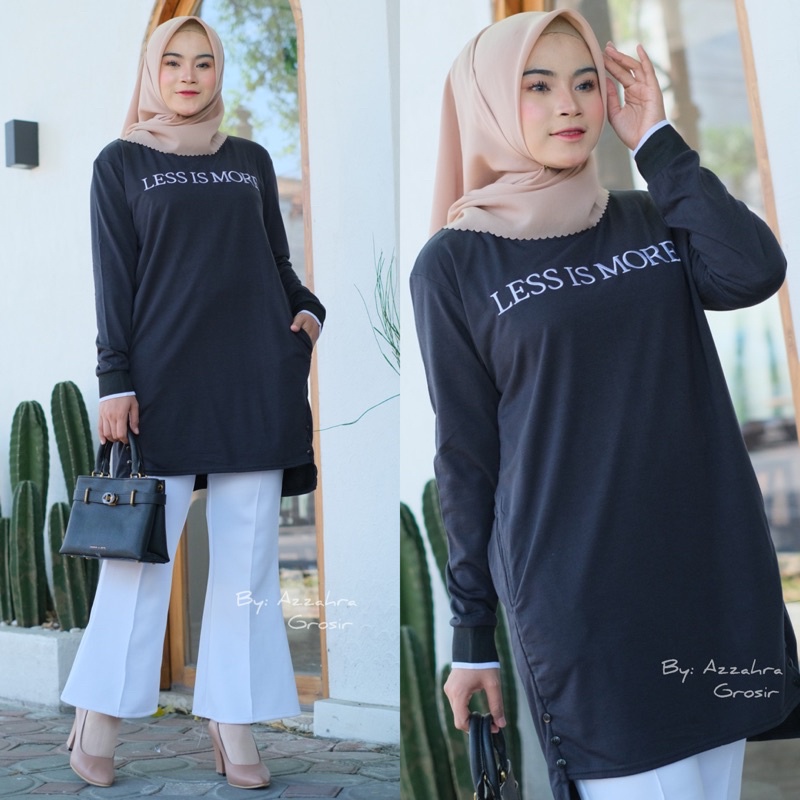 Neira Tunik - Tunik Babyterry Import LD102+ / Bordir+Rib Tangan Sporty+Saku kiri kanan / 268-6098