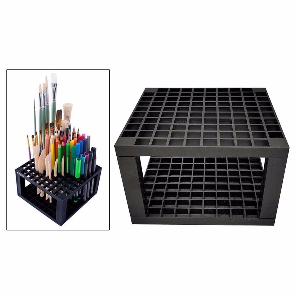 Lanfy 96-lubang Pensil Brush Holder Penyimpanan Rumah Memegang Rak Cat Brushes Holder Perlengkapan Lukisan Meja Stand Organizer