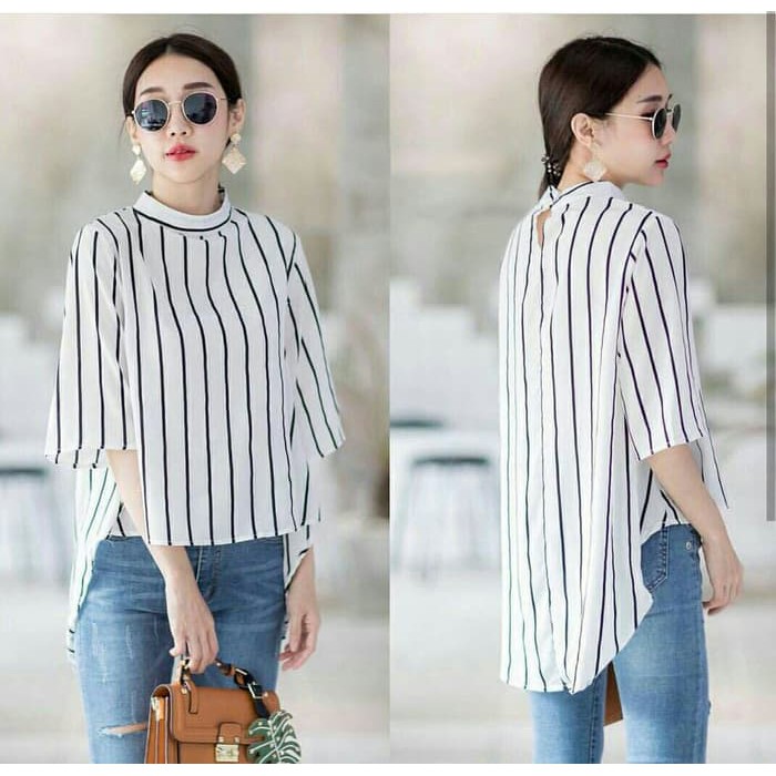 Zaza_Fashion Baju Atasan Wanita Terbaru 2020 Import Real Pict Blo NC240 Hneck Pinguin [Baju Atasan W