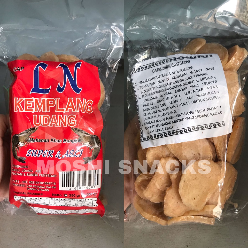 

Kerupuk Kemplang Mentah Udang Cap LN 500gr Asli Bangka / Krupuk Mentah Bangka Super