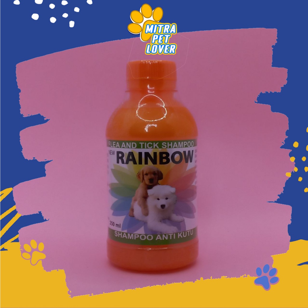 SHAMPO ANTI KUTU ANJING - RAINBOW ANJING 250 ML SHAMPOO ORGANIK ORIGINAL - AROMA BUNGA KRISAN MENGHALUSKAN MELEMBUTKAN BULU DOG PUPPIES HARUM MURAH PET ANIMAL HEALTHCARE AND VETERINARY TAMASINDO OBAT DAN VITAMIN HEWAN BINATANG PELIHARAAN MITRAPETLOVER