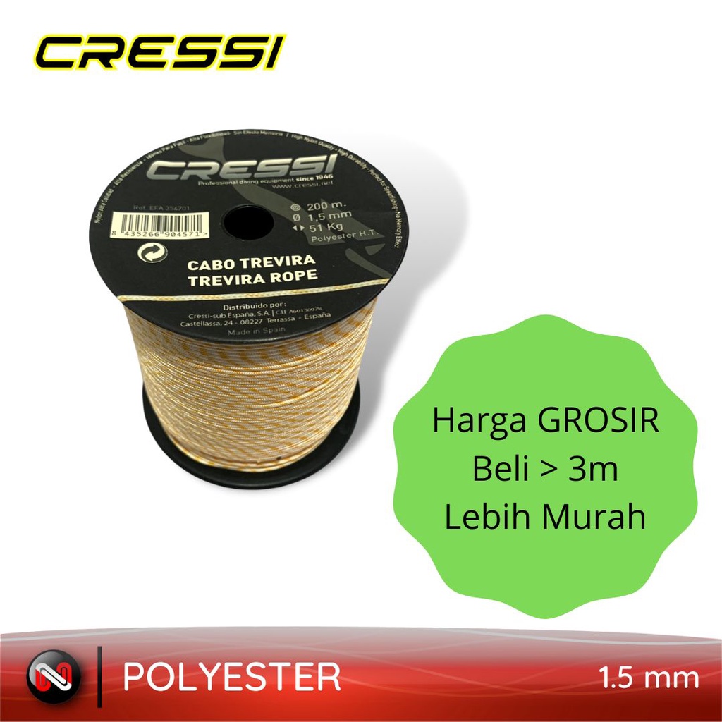 Tali speargun Cressi 1.5 mm Line speargun Cressi 1.5 mm Cressi Trevira Cressi Line (NON DYNEEMA)