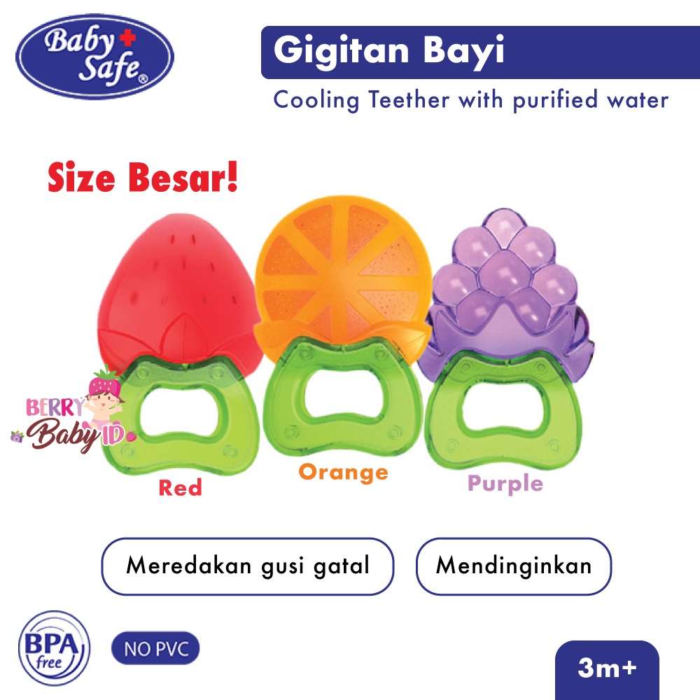 Baby Safe Cooling Teether with Purified Water TT001 Gigitan Bayi Lunak Gigitan Buah BBS064 Berry Mart