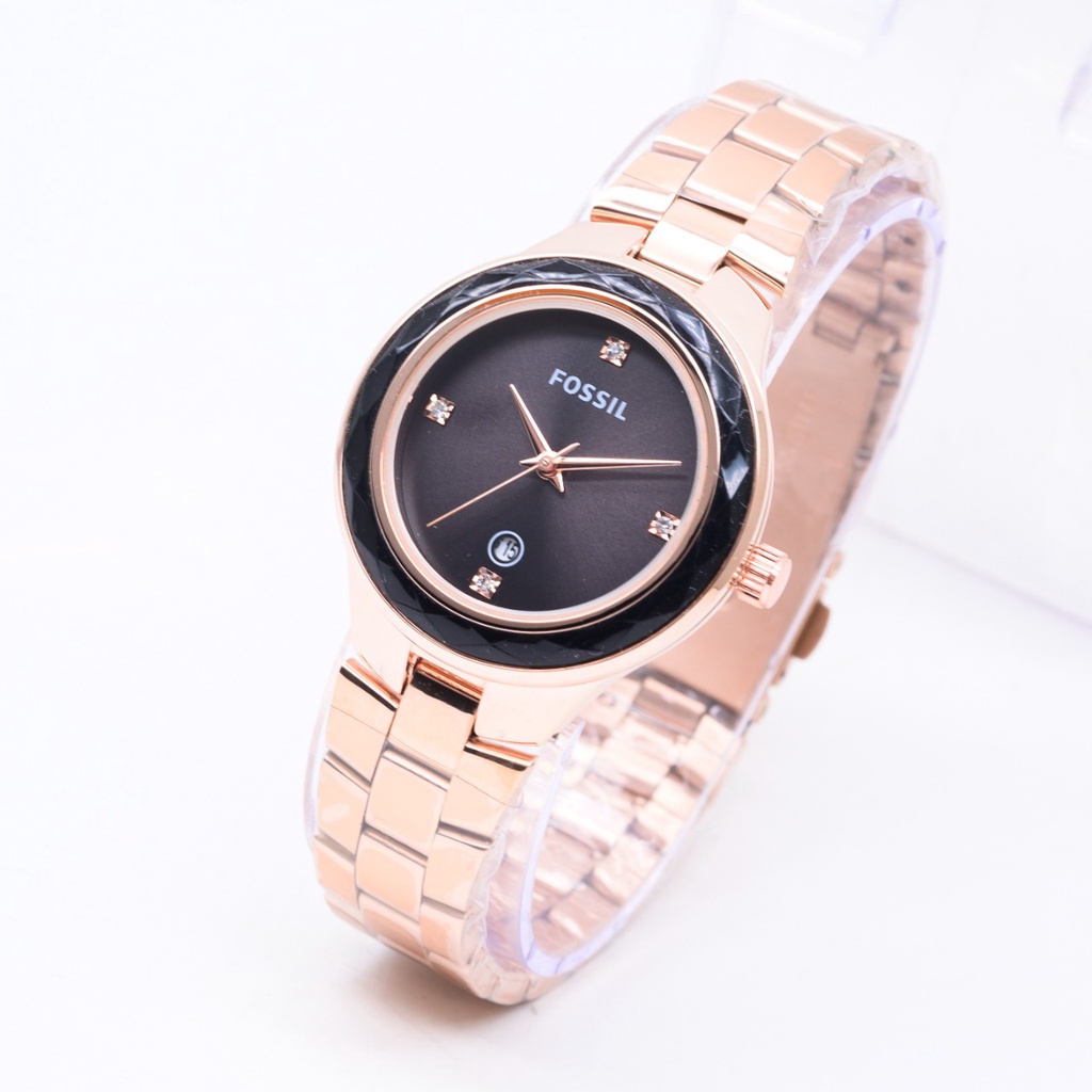 [READYSTOK]Jam Tangan Fashion Wanita FS-5066 Mata Rantai Stainless Tanggal Active Free Box Kancing 3