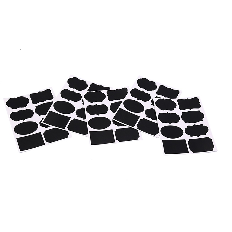 80pcs / set Stiker Papan Tulis Hitam 5x3.5cm Untuk Toples Dapur