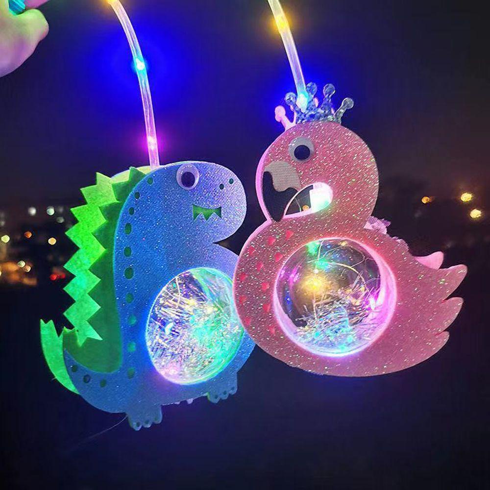 Lanfy Lentera Flash LED Flamingo Rabit|Hadiah Dinasaur Tiga Mode Flash Perlengkapan Festival Anak Laki-Laki Perempuan