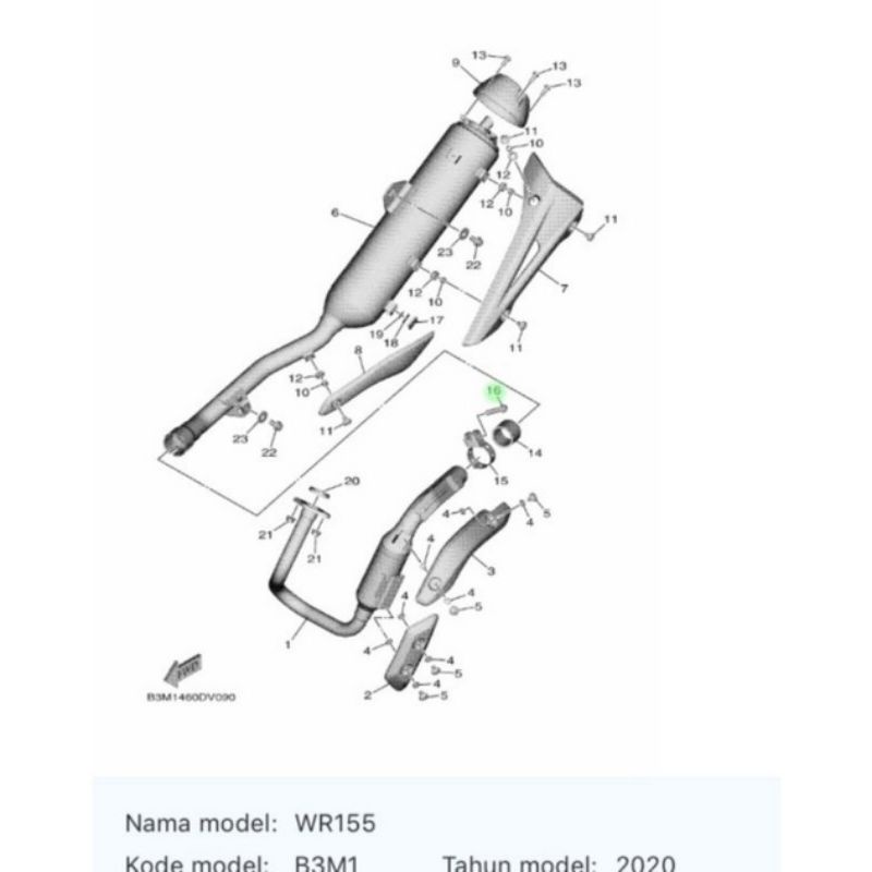 BOLT, FLANGE BAUT KLEM SAMBUNGAN KNALPOT R25 MT25 WR155 XMAX 250 ORI YAMAHA 95027-08035
