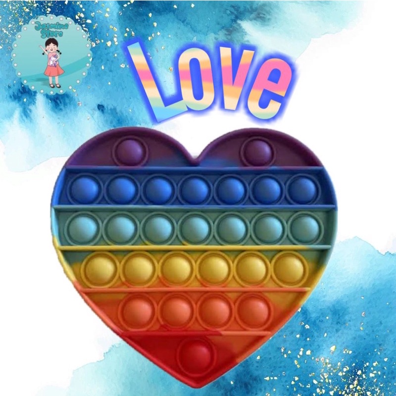 Ready Pop It Rainbow Murah/Fidget Pop It Rainbow Free Kelereng/Free Bonus-love