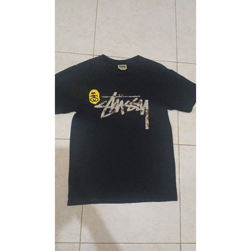 t shirt stussy x bape