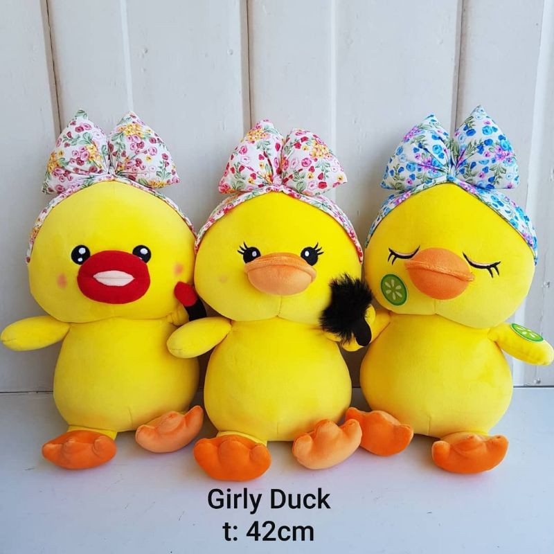 BONEKA BEBEK GIRLY DUCK MAKE UP 42 CM