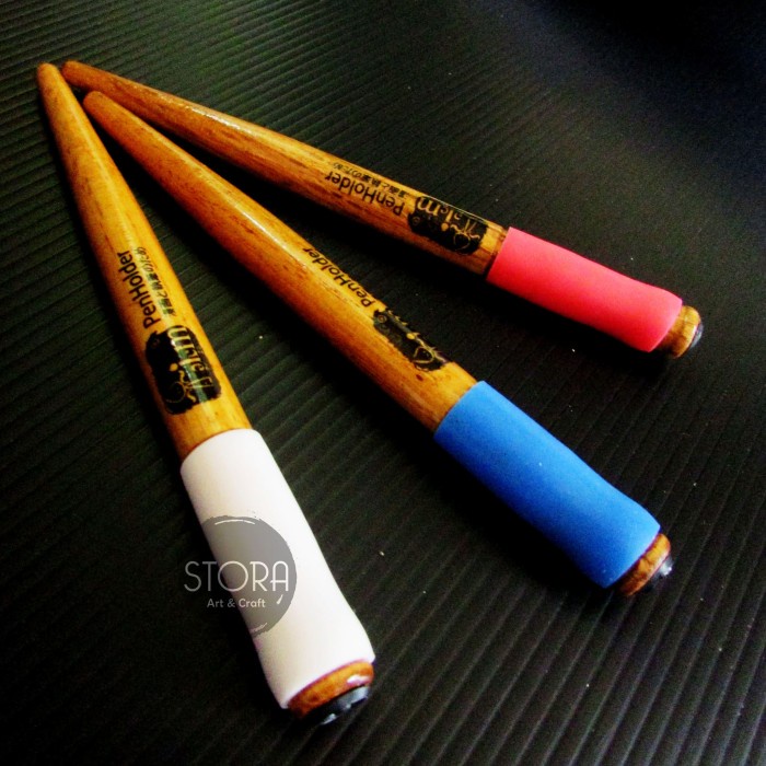 

Wood Holder With Grip / Comic manga holder pen / gagang pena celup - Putih