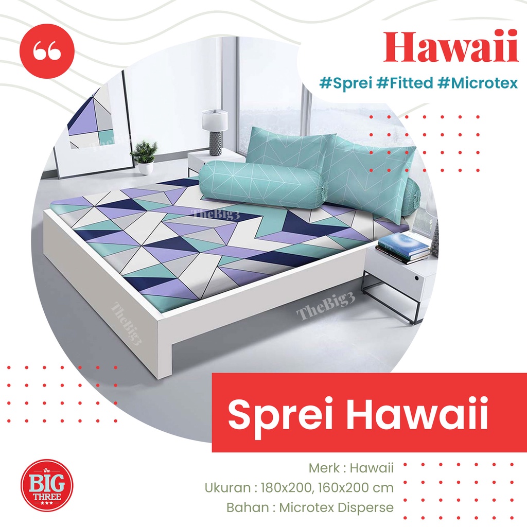 Sprei HAWAII 180x200 / 160x200 motif Alba Lora Domelo Nola Nico Vico Maxel Kielo Kinan Nautical Valli  Mavi Candy Hugo Agnia Kaluna Adora Harumi Vicelli Alda Sea Banana Leaf - King 180 Queen 160 SP Hawai