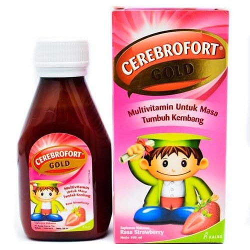 Cerebrofort Gold 100ml Rasa Strawberry vitamin anak