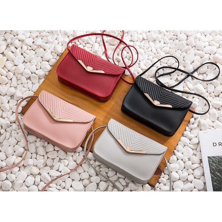 Tas Selempang Wanita Tas Slempang Wanita Korea PU Leather Multifungsi Murah Tas Bahu Shoulder Bag Hand Bag Wanita Cewek Fashion Elegan Simple Model Terbaru Kulit korea tas selempang wanita kekinian Azgalery T43