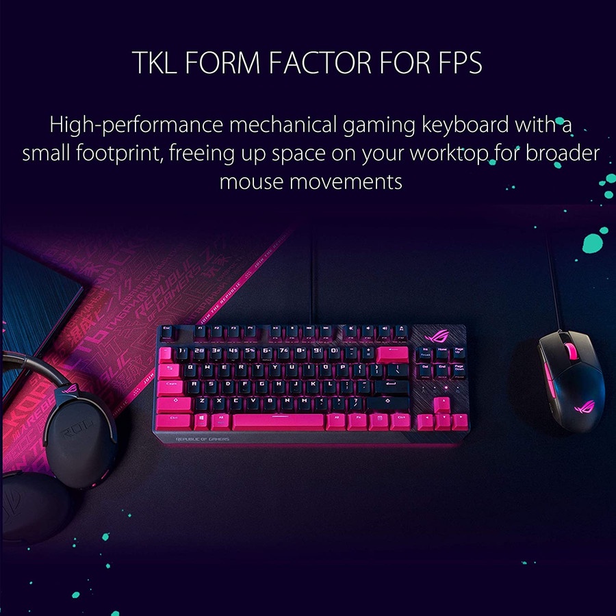 Asus ROG Strix Scope TKL Electro Punk Mechanical RGB Gaming Keyboard