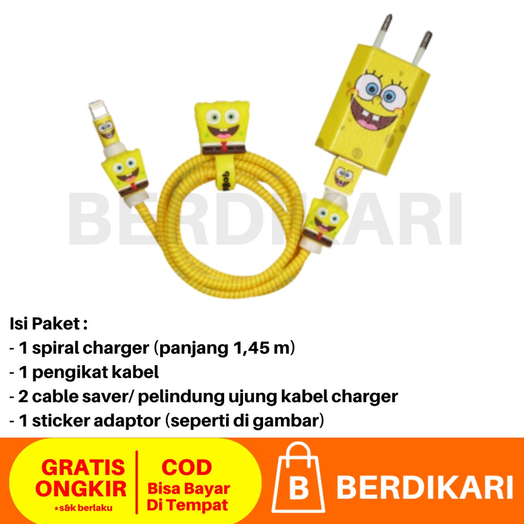 Paket Pelindung Kabel Spiral iPhone &amp; Android