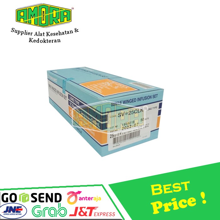 WINGED NEEDLE INFUSION SET TERUMO NO 25G X 3/4 (0.50 x 19mm)