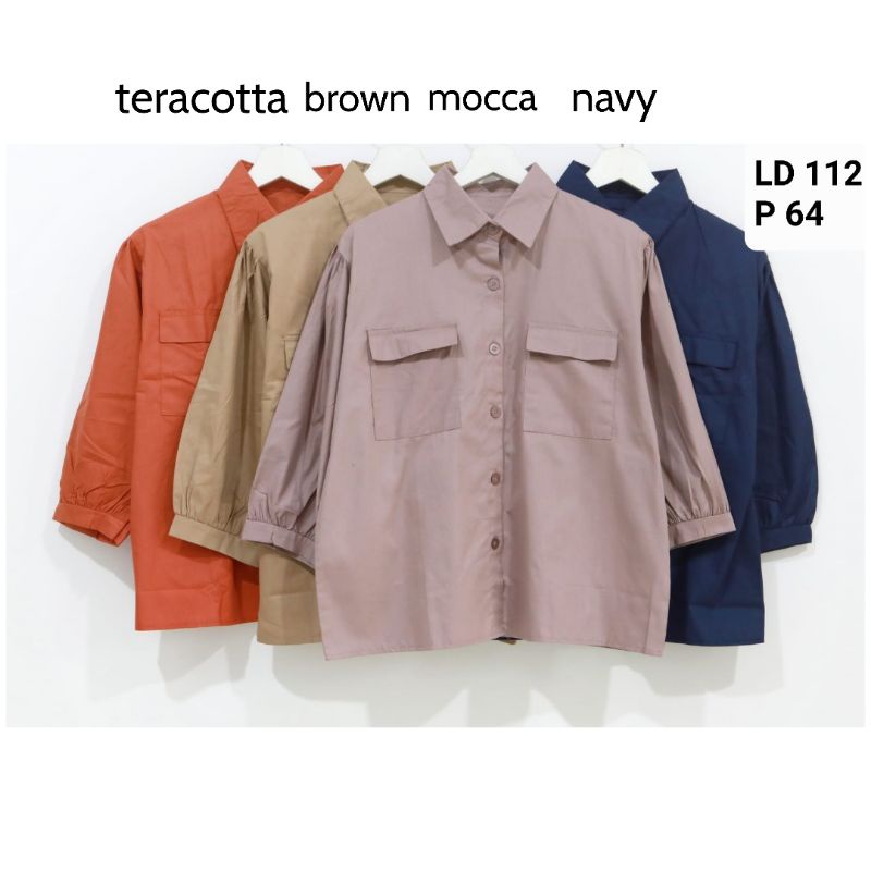 Kemeja wanita 1386 polos lengan 3/4 / Baju atasan wanita blouse