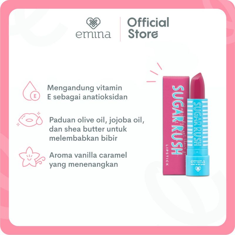 Emina Sugar Rush Lipstick 3.8g | Lipstik