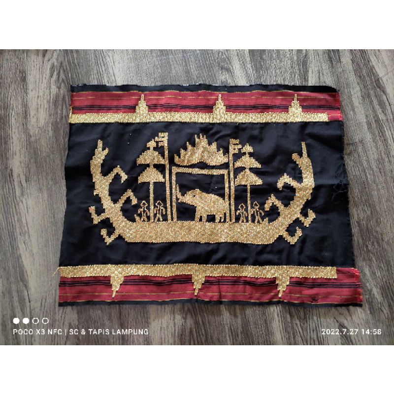 Hiasan dinding kapal gajah tapis Lampung (TANPA BINGKAI)