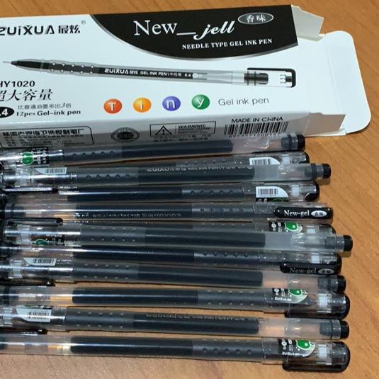 

PROMO 11.11 KODE-597 GROSIR 12.500 | Bolpen New Jell Hitam Biru Merah / bolpen apple / gel ink pen z