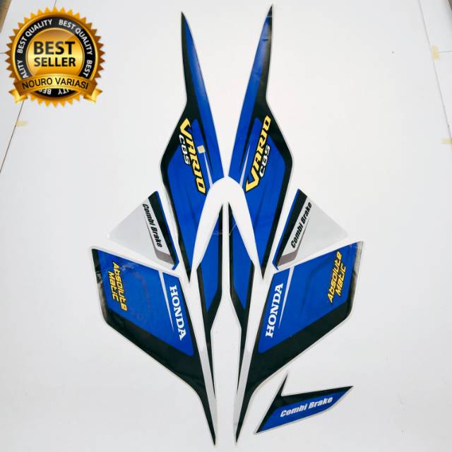 striping honda vario cbs 110 karbu 2009 silver biru standar stiker motor kualitas terbaik termurah